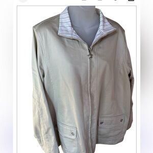Alfred Dunner plus size 16 khaki tan zip up jacket